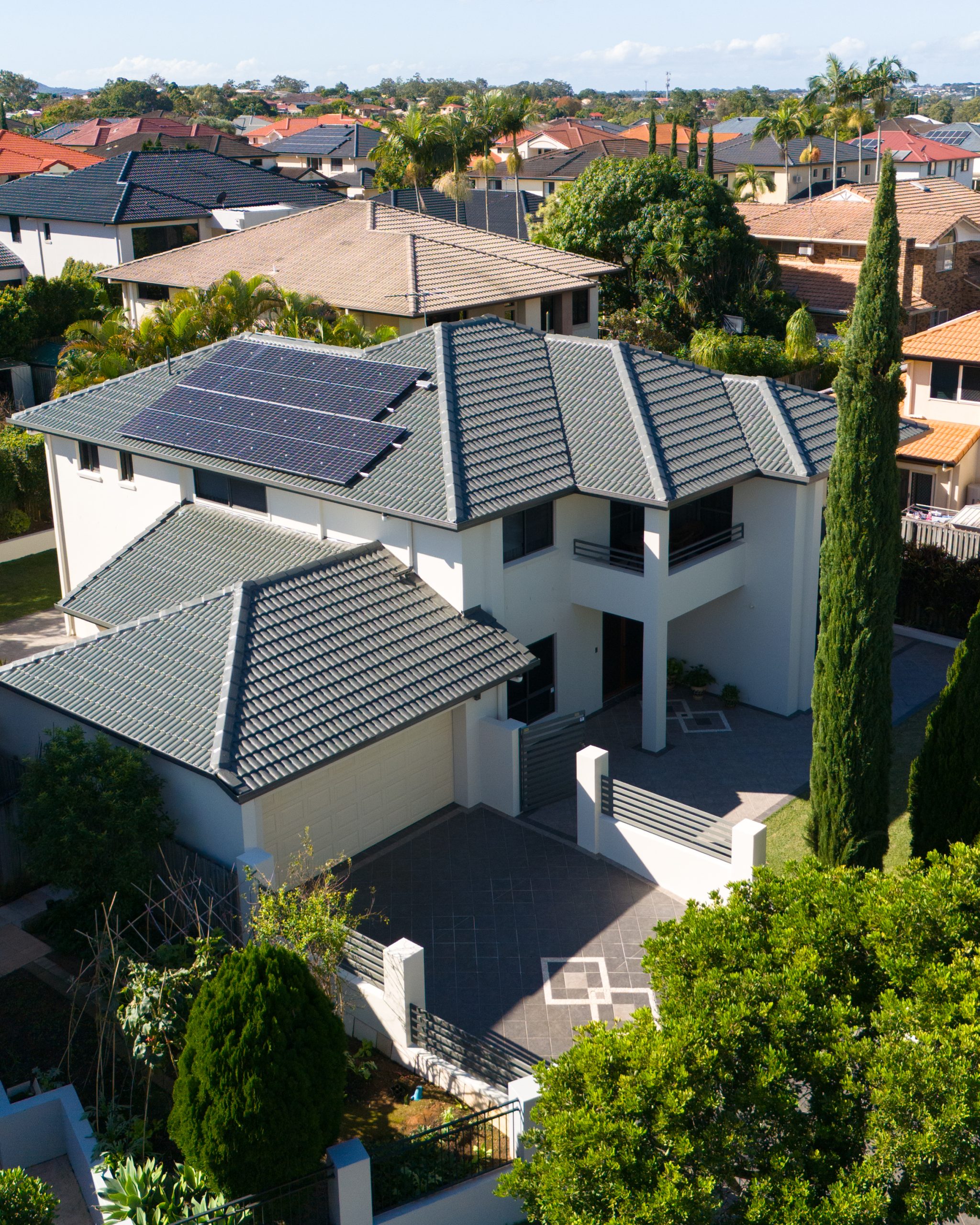 Professional roof painting project in Brisbane